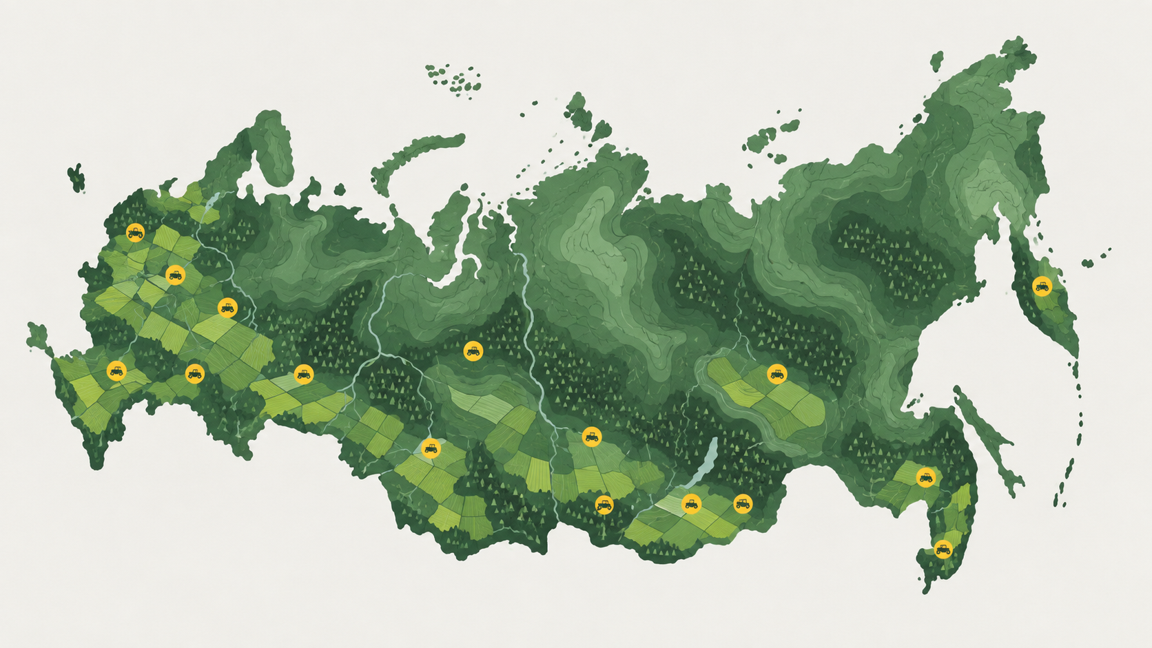 Карта техники по регионам России